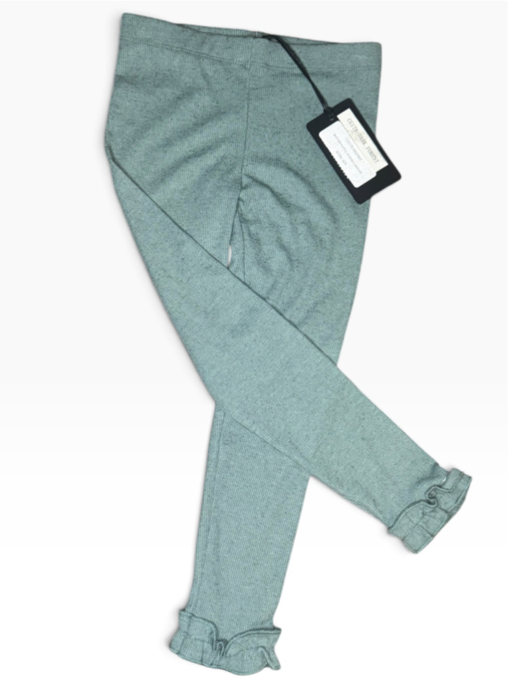 Girls Ruffle Leggings Dark Forest Green Size 6